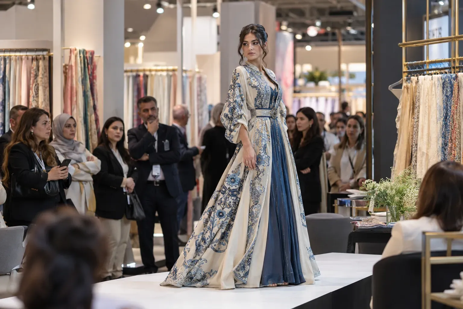 Moda fuarı için model ve hostes
