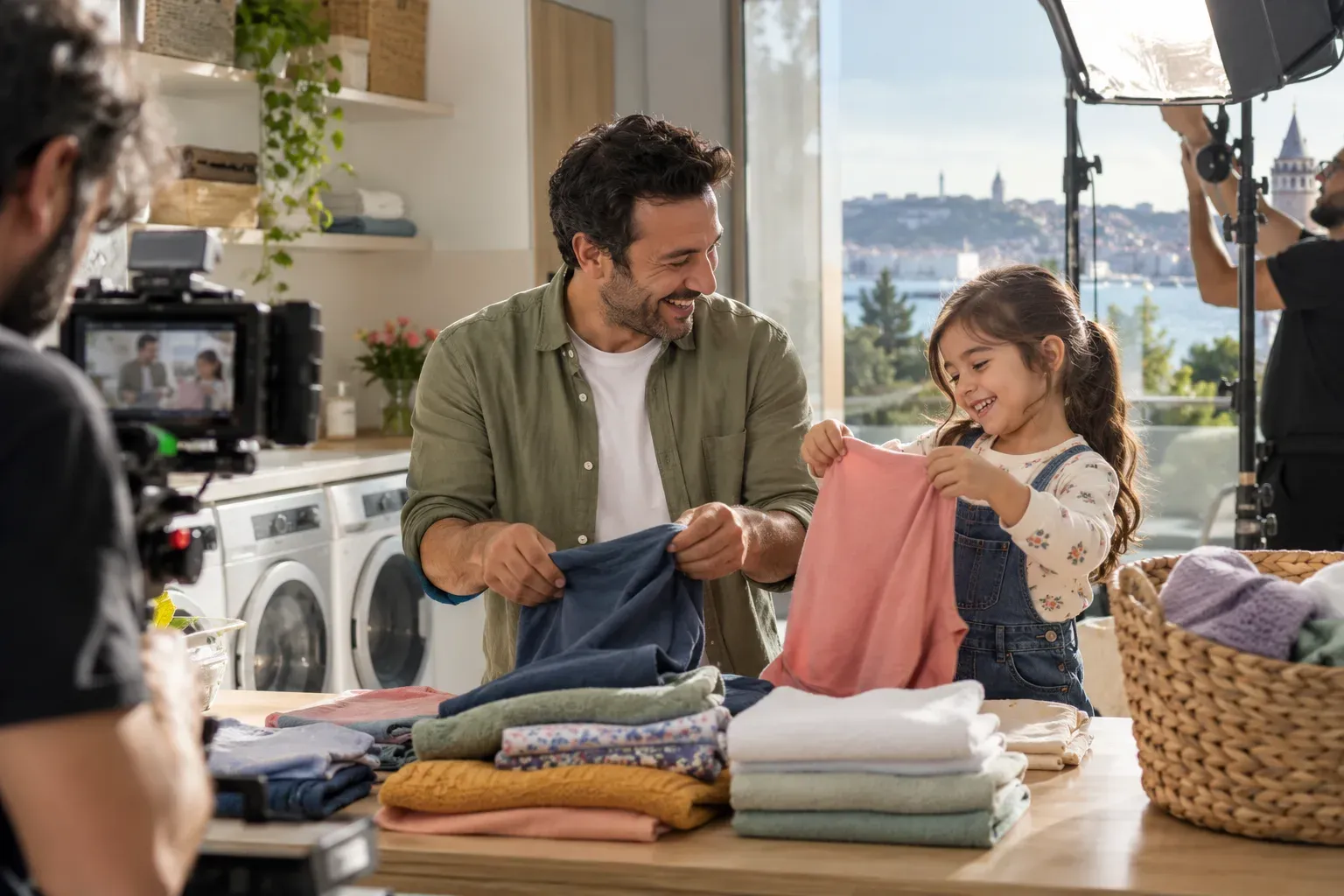 Beyaz eşya reklamı için aile ve çocuk oyuncu